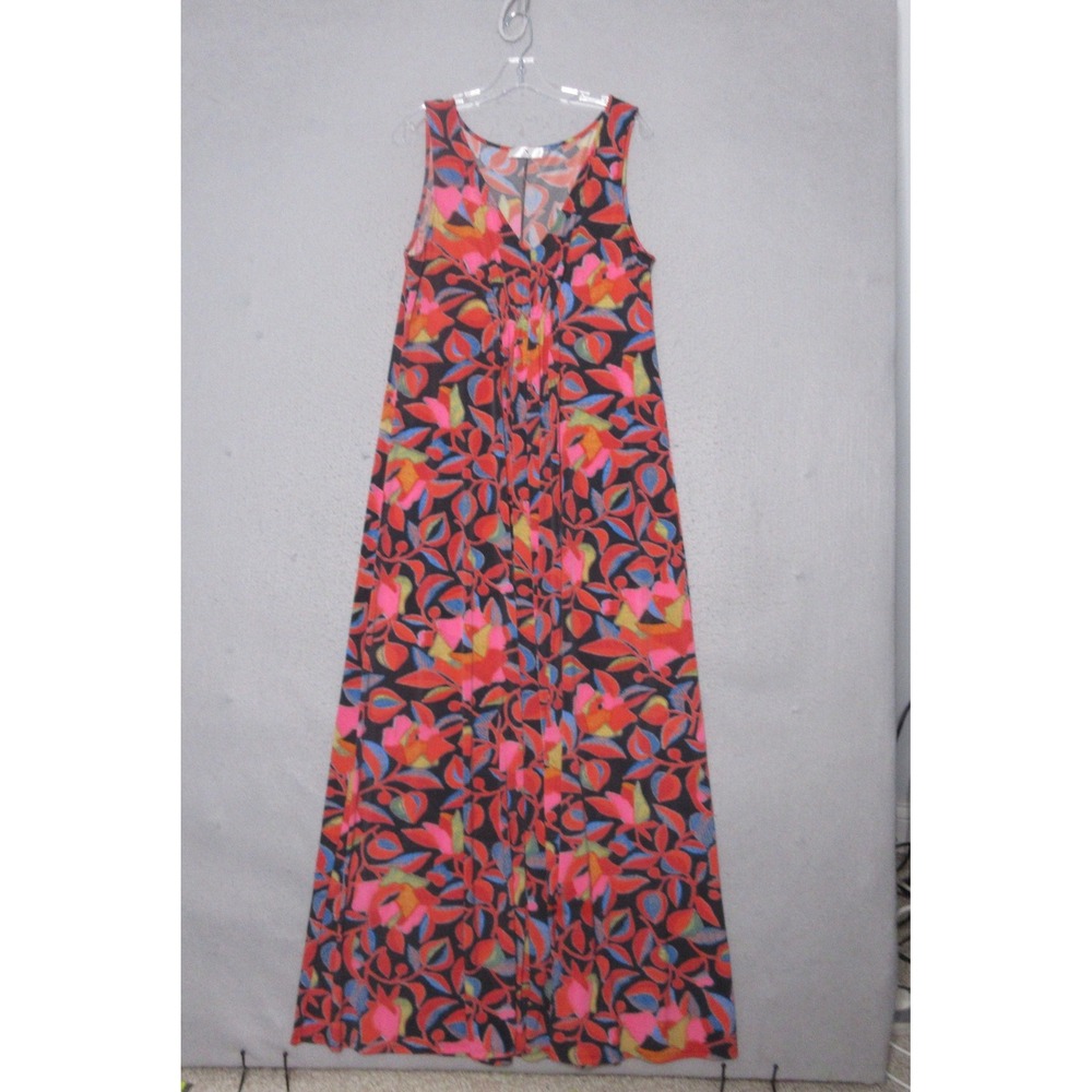 Natori Maxi Dress XL Floral Beachy Boho Resort Lounge Vacation Tropical Luau